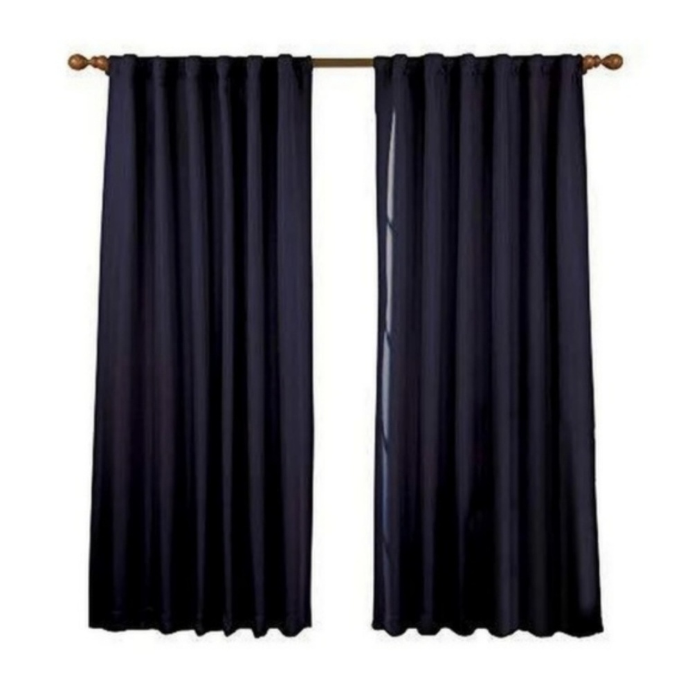 Eclipse Fresno Back Tab Curtains 52"×84" dk blue   - Picture 4 of 7